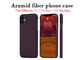 สีแดงและสีดำกันฝุ่น Real Aramid Fiber Kevlar iPhone 12 Case